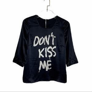 RARE Steffen Schraut Black Silk Blouse Don’t Kiss Me RARE Size 36